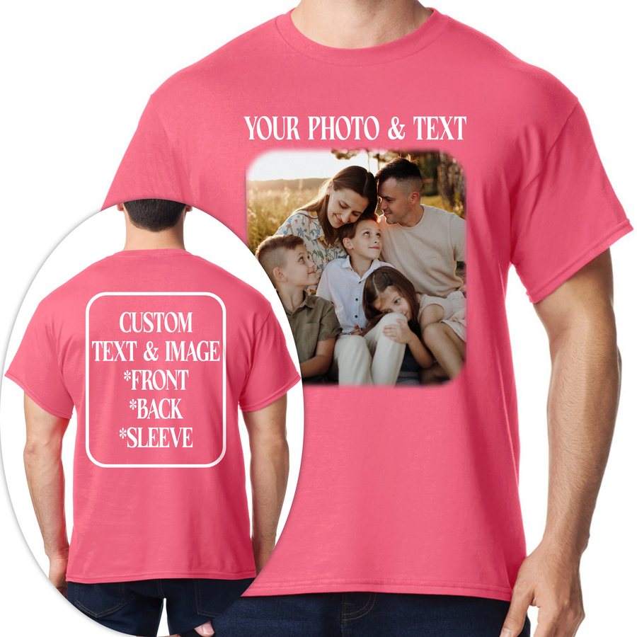 Custom Photo T-Shirt Personalized Picture Shirt Full Color Print