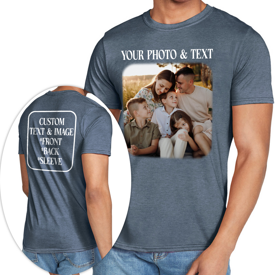 Custom Photo T-Shirt Personalized Picture Shirt Full Color Print