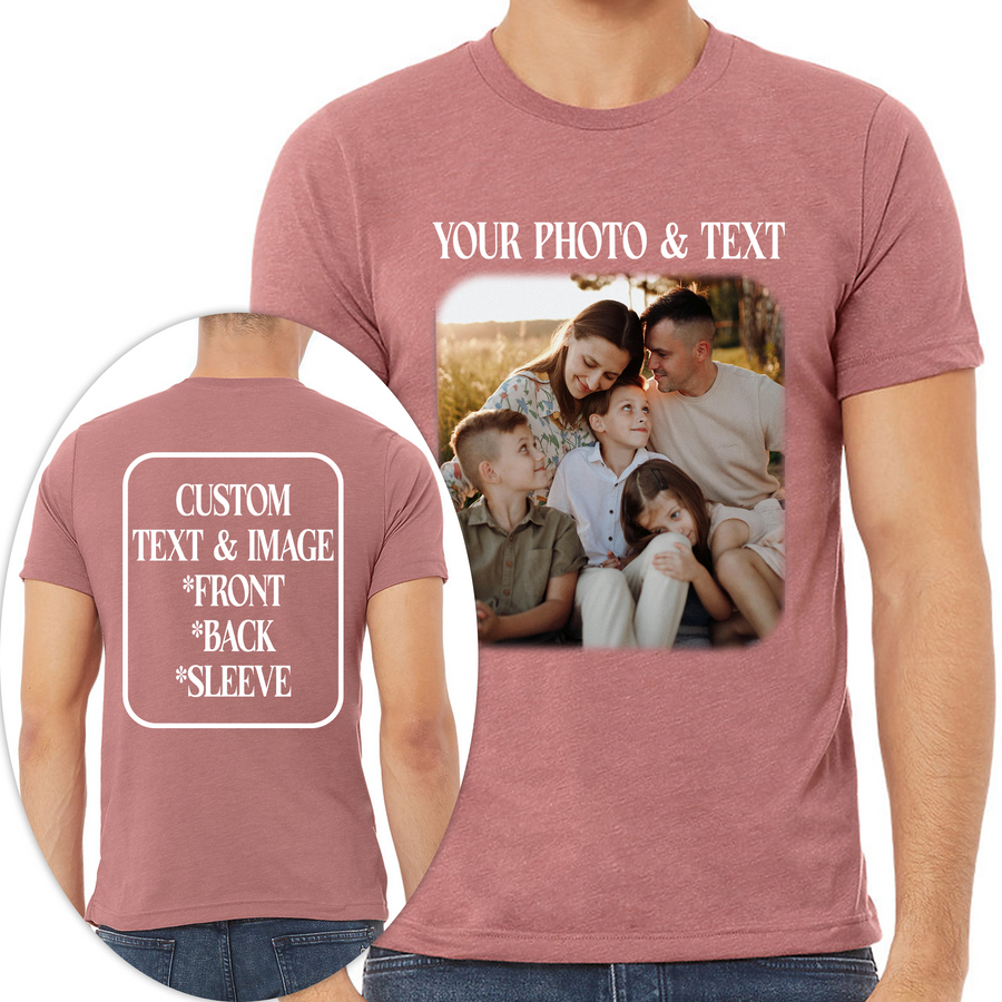 Custom Photo T-Shirt Personalized Picture Shirt Full Color Print