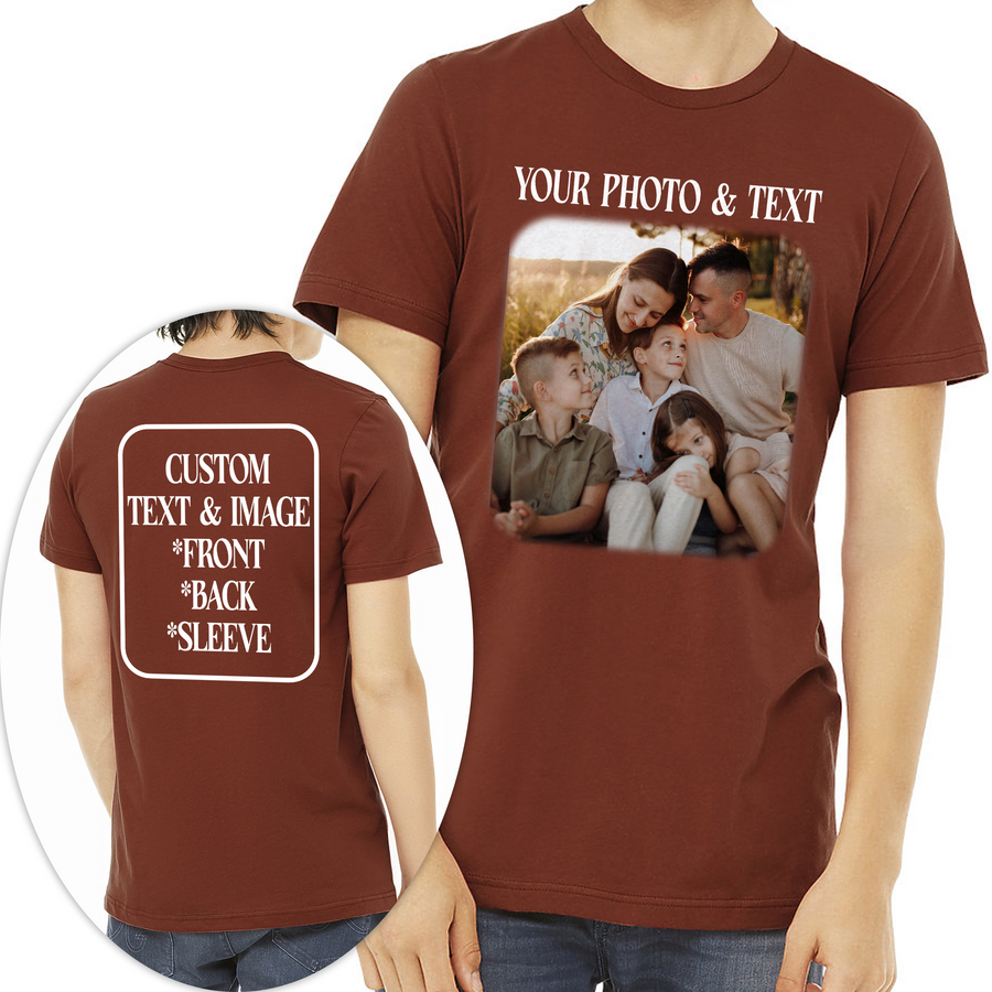 Custom Photo T-Shirt Personalized Picture Shirt Full Color Print