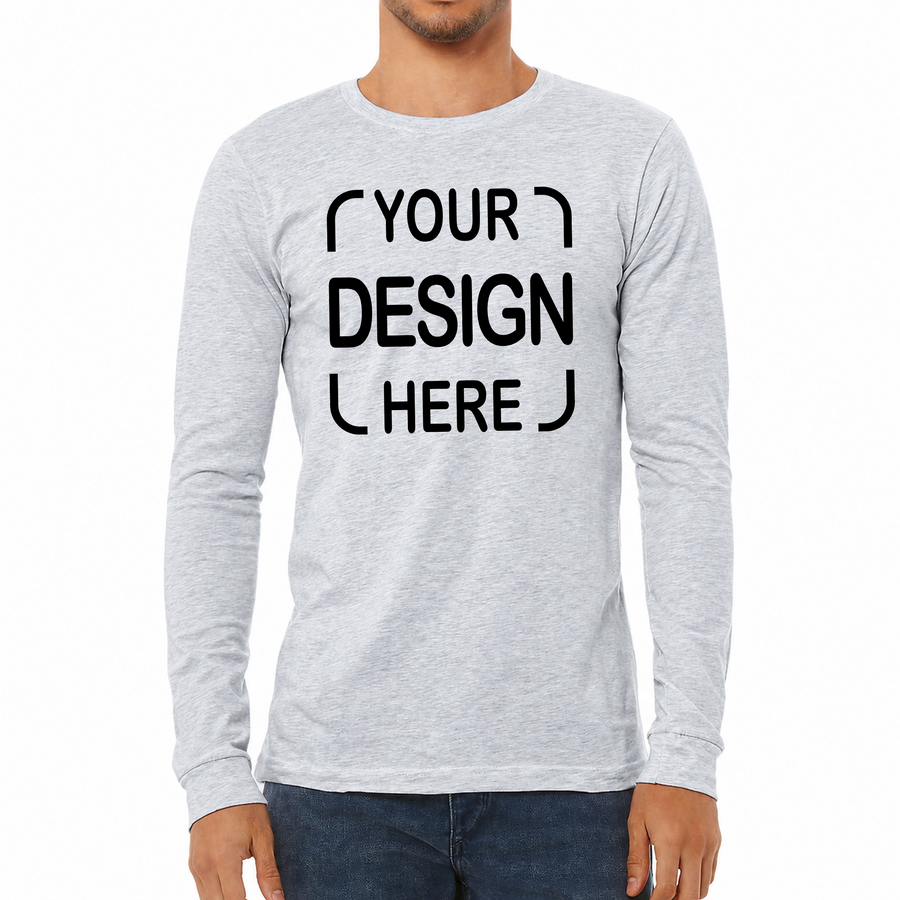 Custom Bella+Canvas®  Unisex Jersey Long Sleeve T-Shirt 3501 with Full-Color DTF Print