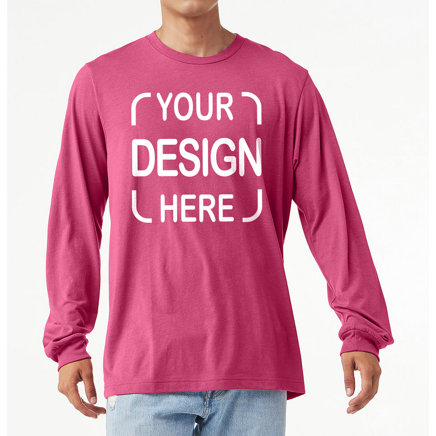 Custom Bella+Canvas®  Unisex Jersey Long Sleeve T-Shirt 3501 with Full-Color DTF Print