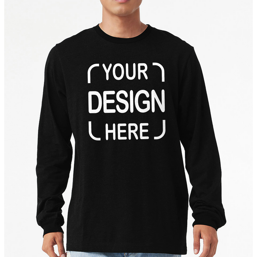 Custom Bella+Canvas®  Unisex Jersey Long Sleeve T-Shirt 3501 with Full-Color DTF Print