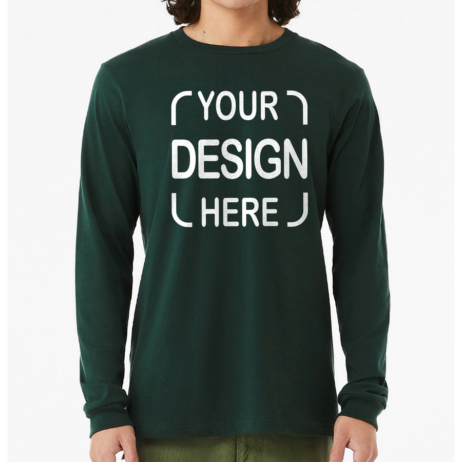 Custom Bella+Canvas®  Unisex Jersey Long Sleeve T-Shirt 3501 with Full-Color DTF Print