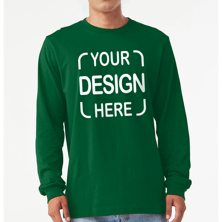 Custom Bella+Canvas®  Unisex Jersey Long Sleeve T-Shirt 3501 with Full-Color DTF Print