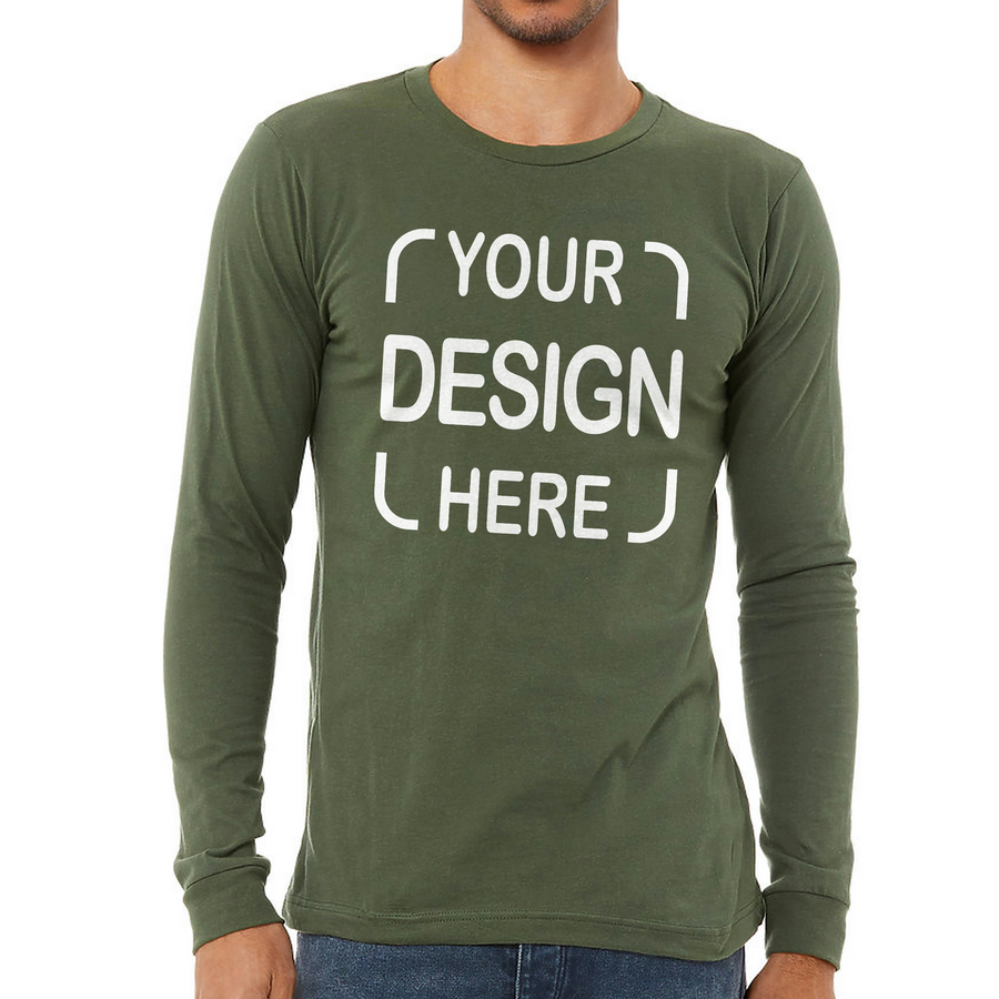 Custom Bella+Canvas®  Unisex Jersey Long Sleeve T-Shirt 3501 with Full-Color DTF Print