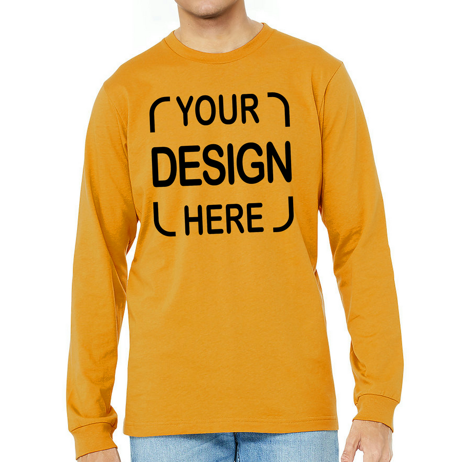 Custom Bella+Canvas®  Unisex Jersey Long Sleeve T-Shirt 3501 with Full-Color DTF Print