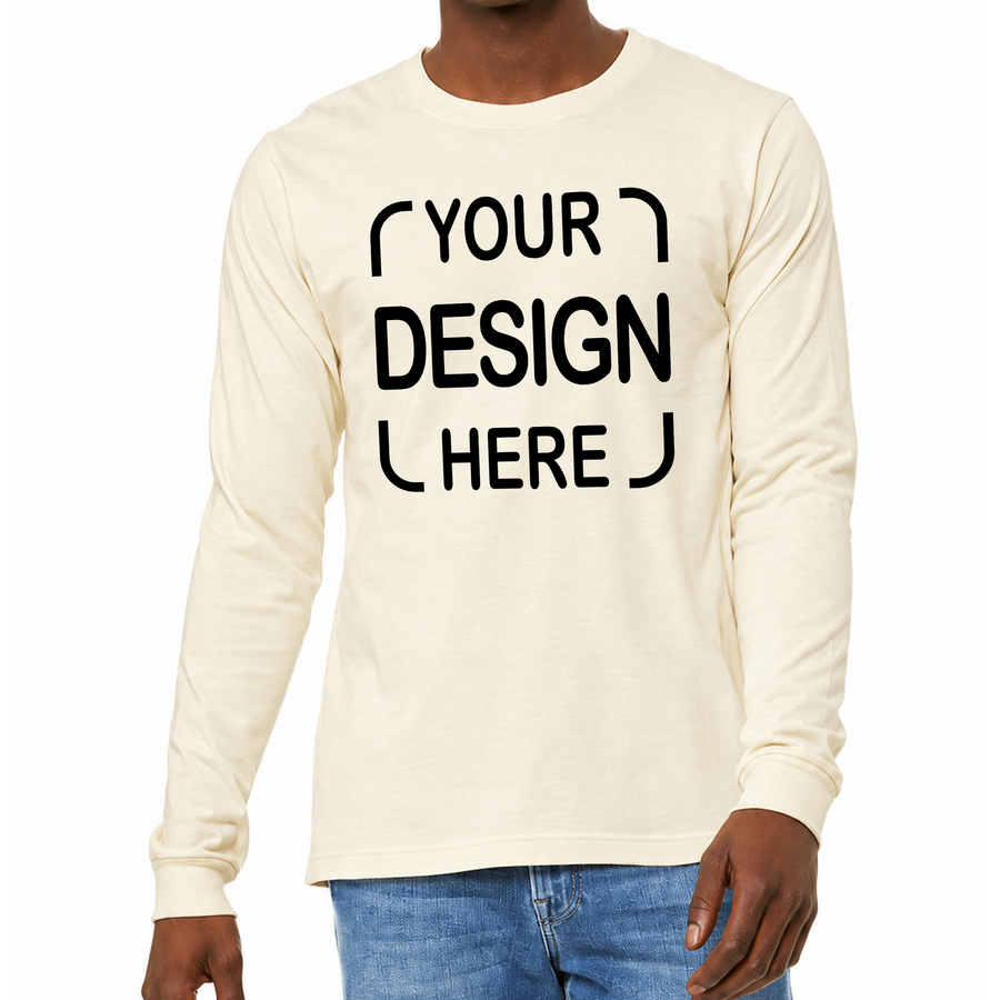 Custom Bella+Canvas®  Unisex Jersey Long Sleeve T-Shirt 3501 with Full-Color DTF Print