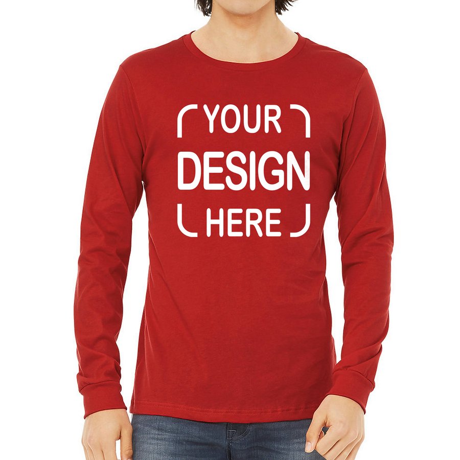 Custom Bella+Canvas®  Unisex Jersey Long Sleeve T-Shirt 3501 with Full-Color DTF Print