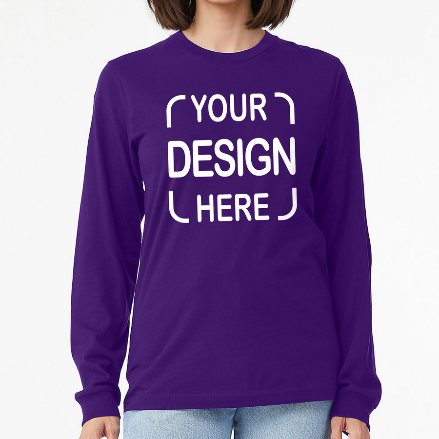 Custom Bella+Canvas®  Unisex Jersey Long Sleeve T-Shirt 3501 with Full-Color DTF Print