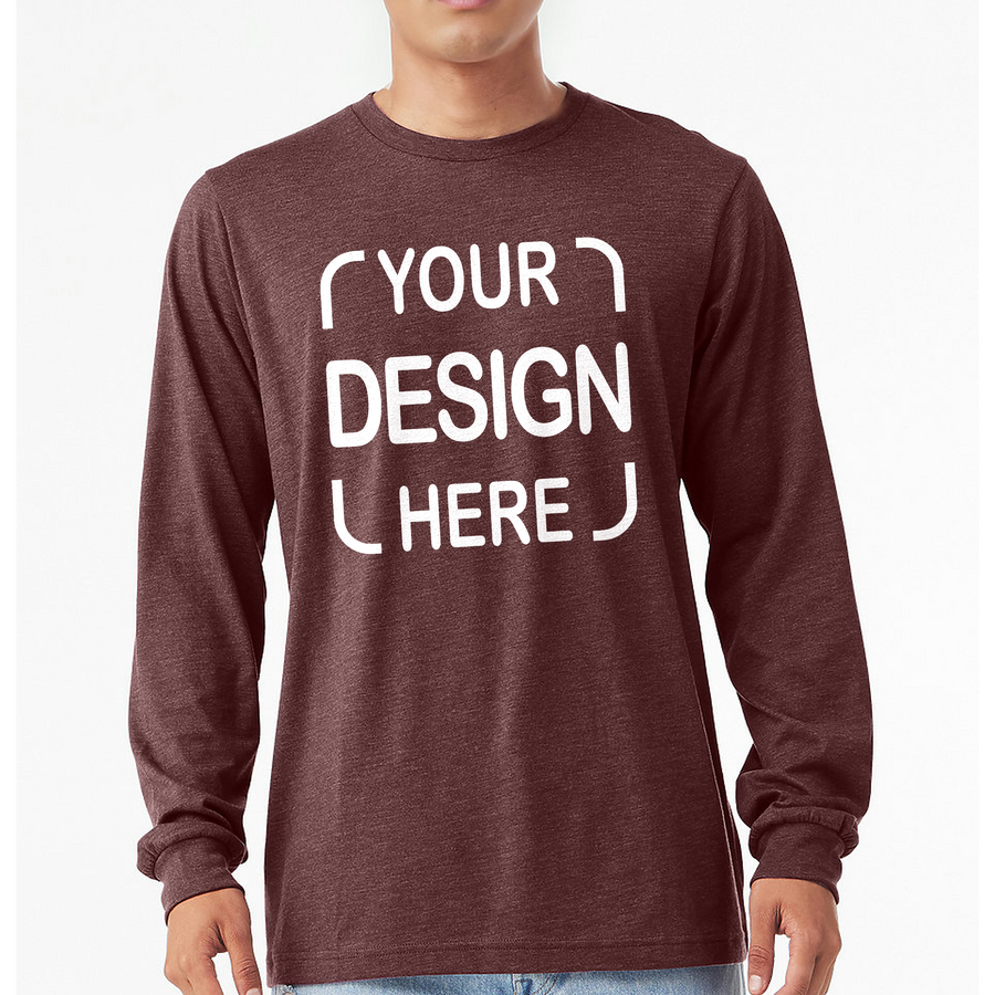 Custom Bella+Canvas®  Unisex Jersey Long Sleeve T-Shirt 3501 with Full-Color DTF Print