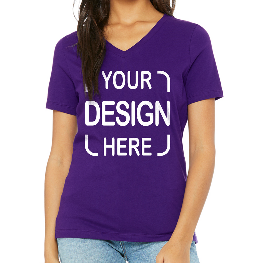 Custom Bella+Canvas® Women's Relaxed V-Neck T-Shirt 6405 & 6405CVC