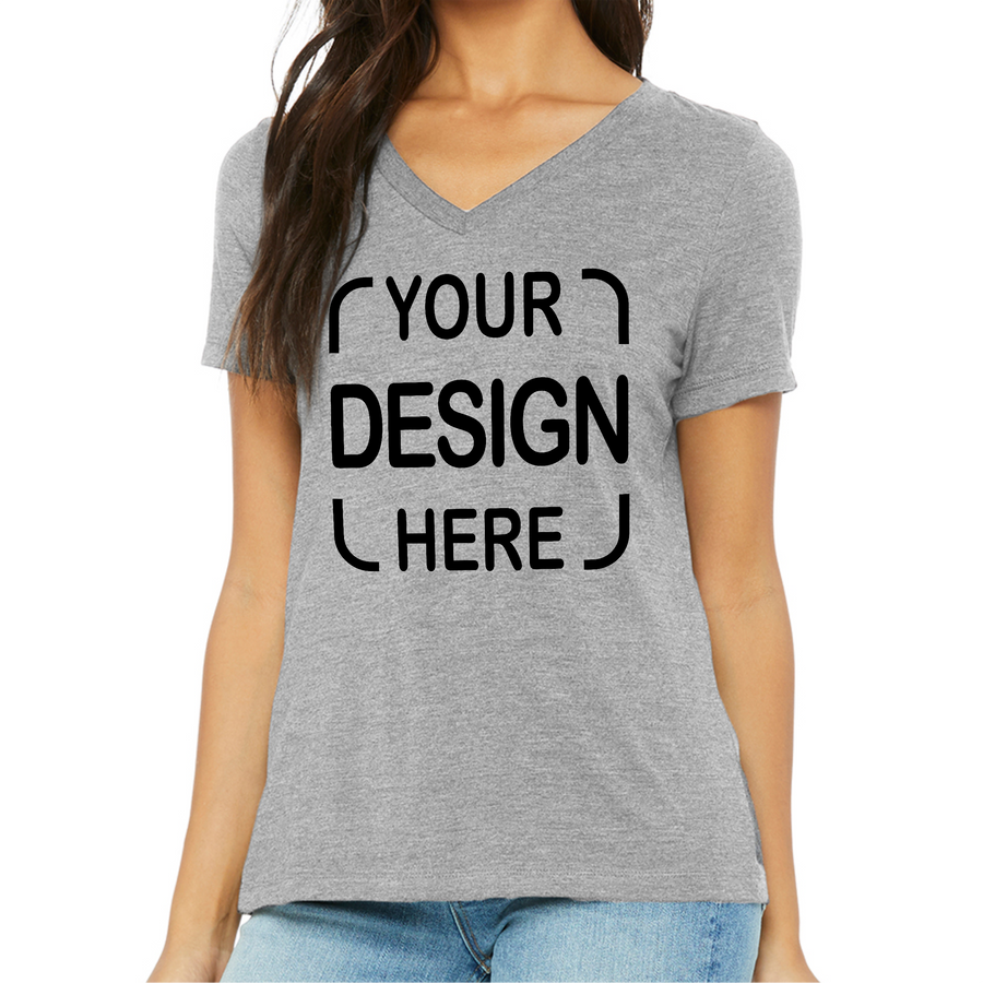 Custom Bella+Canvas® Women's Relaxed V-Neck T-Shirt 6405 & 6405CVC