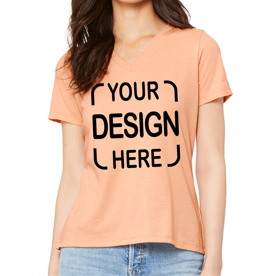 Custom Bella+Canvas® Women's Relaxed V-Neck T-Shirt 6405 & 6405CVC