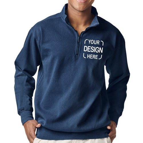 Custom Comfort Colors Quarter Zip Sweatshirt 1580 with Full Color DTF Print