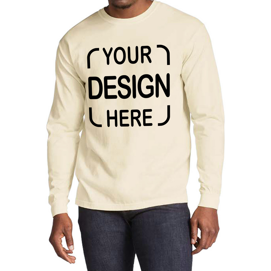 Custom Comfort Colors® Long Sleeve T-Shirt 6014 with Full-Color DTF Print