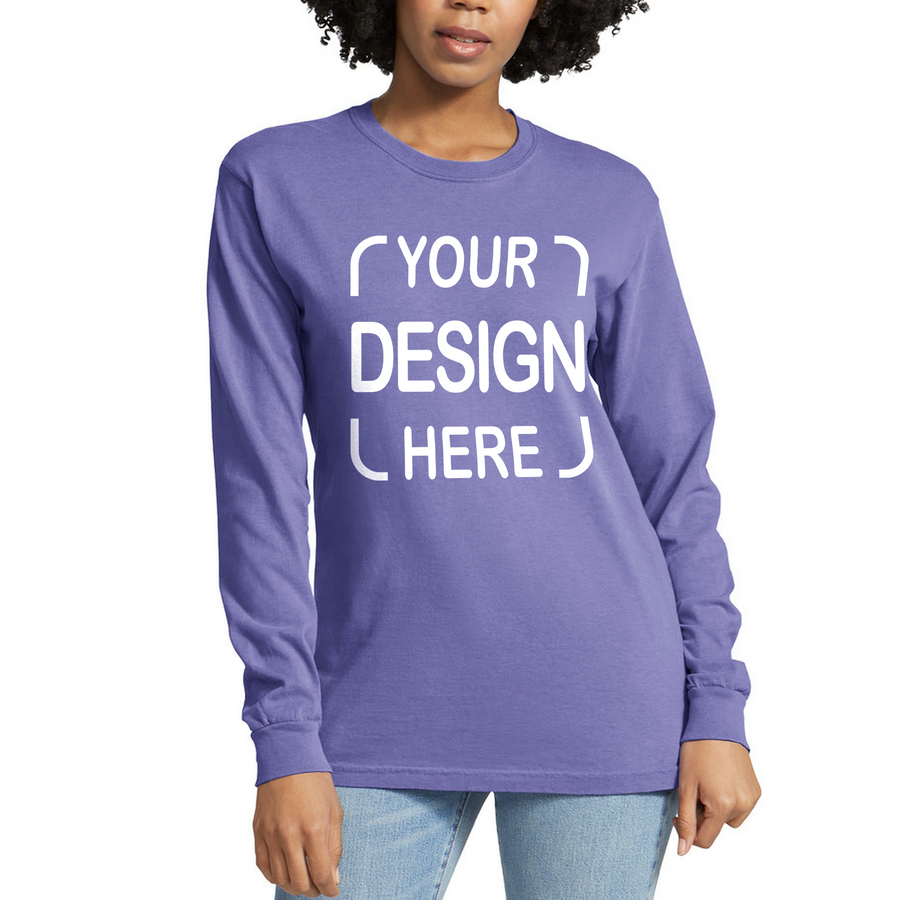 Custom Comfort Colors® Long Sleeve T-Shirt 6014 with Full-Color DTF Print