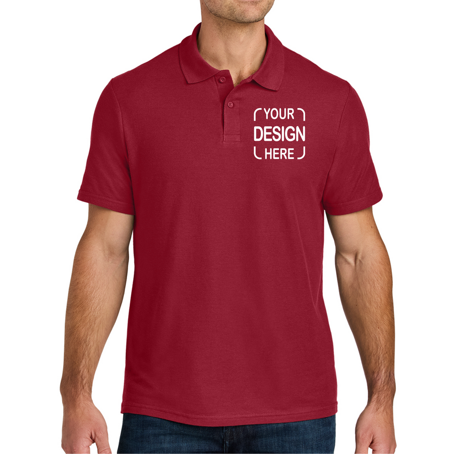 Custom Gildan Unisex Pique Polo 64800 with Full Color DTF Print