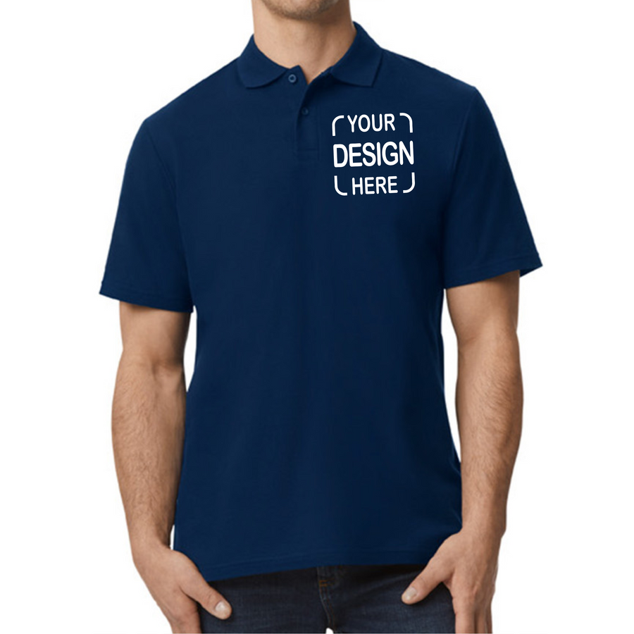 Custom Gildan Unisex Pique Polo 64800 with Full Color DTF Print