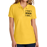 Custom Gildan Women's Pique Polo 64800L with Full Color DTF Print