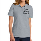 Custom Gildan Women's Pique Polo 64800L with Full Color DTF Print