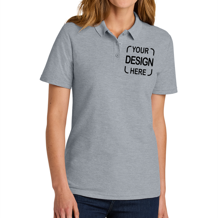 Custom Gildan Women's Pique Polo 64800L with Full Color DTF Print