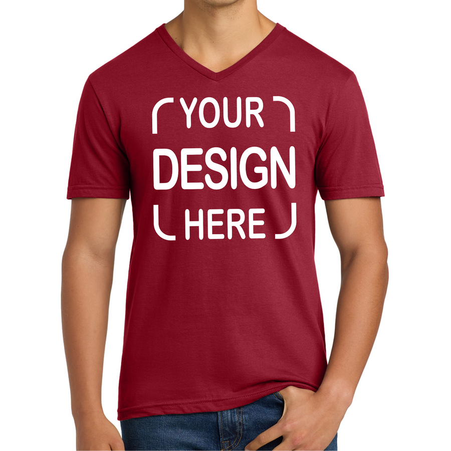 Custom Gildan® Adult V-Neck T-Shirt 64V00 with Full Color DTF Print