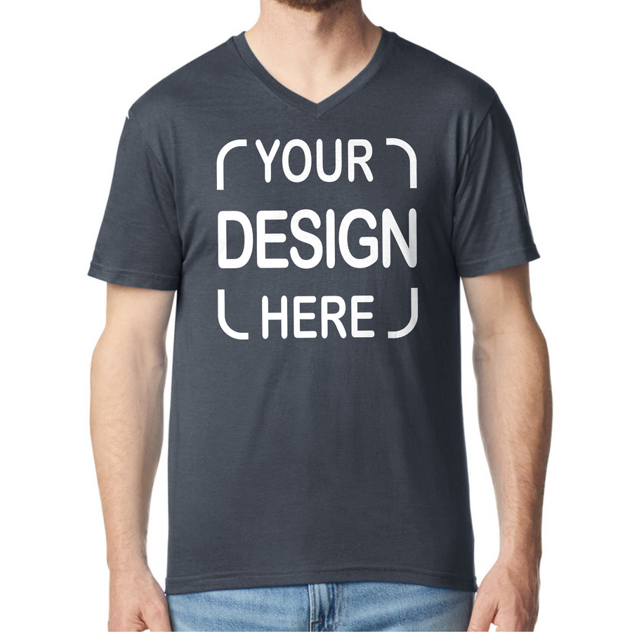 Custom Gildan® Adult V-Neck T-Shirt 64V00 with Full Color DTF Print