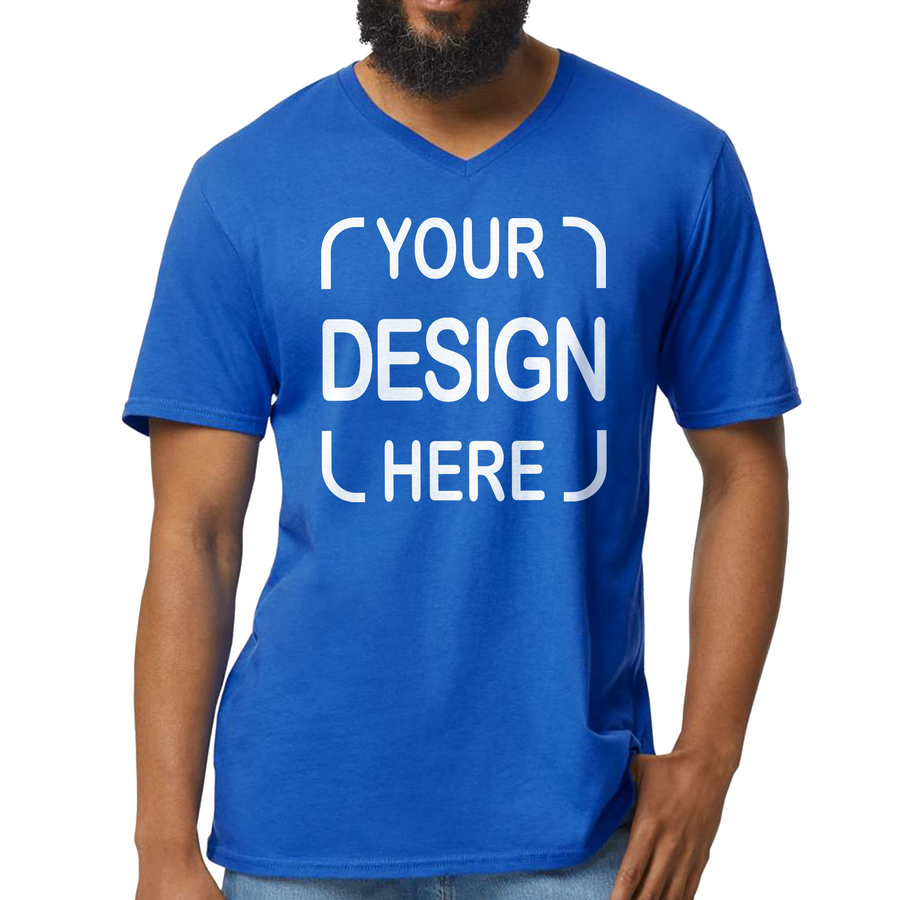 Custom Gildan® Adult V-Neck T-Shirt 64V00 with Full Color DTF Print