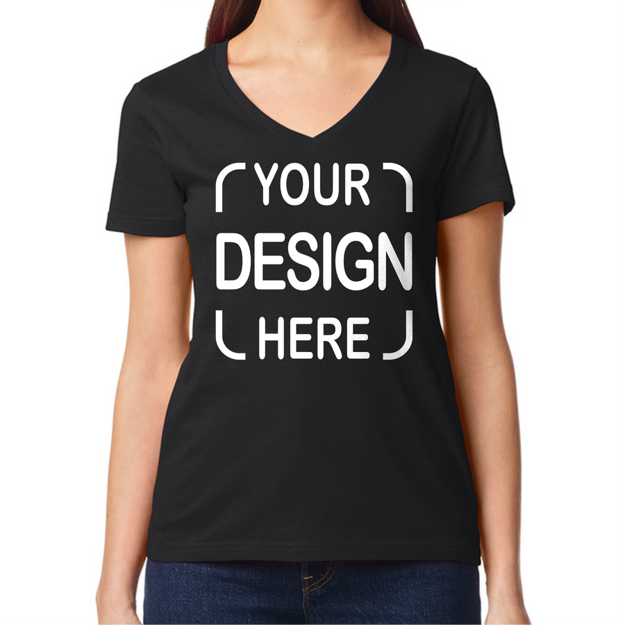 Custom Gildan® Women's V-Neck T-Shirt 64V00L with Full-Color DTF Print