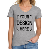 Custom Gildan® Women's V-Neck T-Shirt 64V00L with Full-Color DTF Print