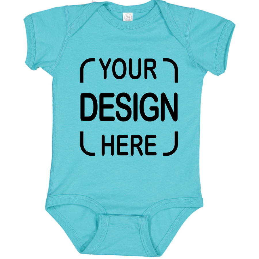 Custom Rabbit Skins® Infant Bodysuit 4424 Fine Jersey with Full-Color DTF Print