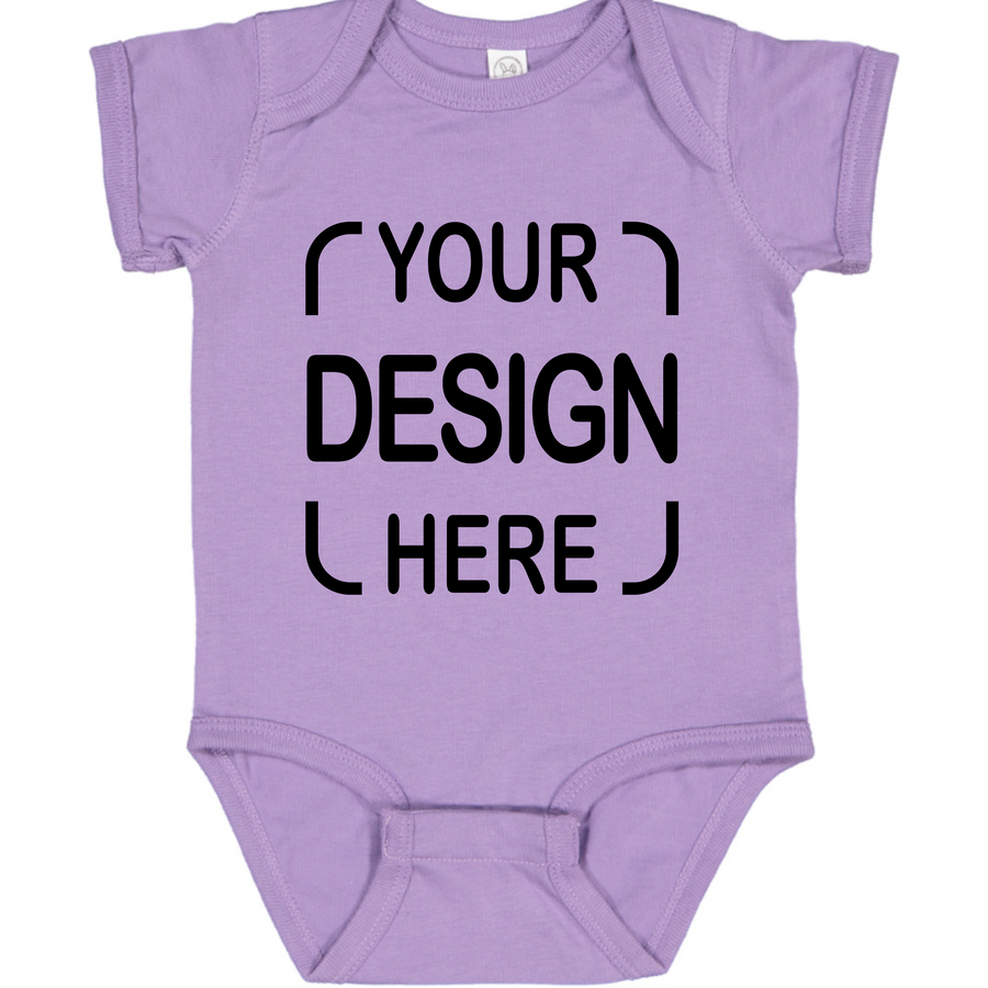 Custom Rabbit Skins® Infant Bodysuit 4424 Fine Jersey with Full-Color DTF Print