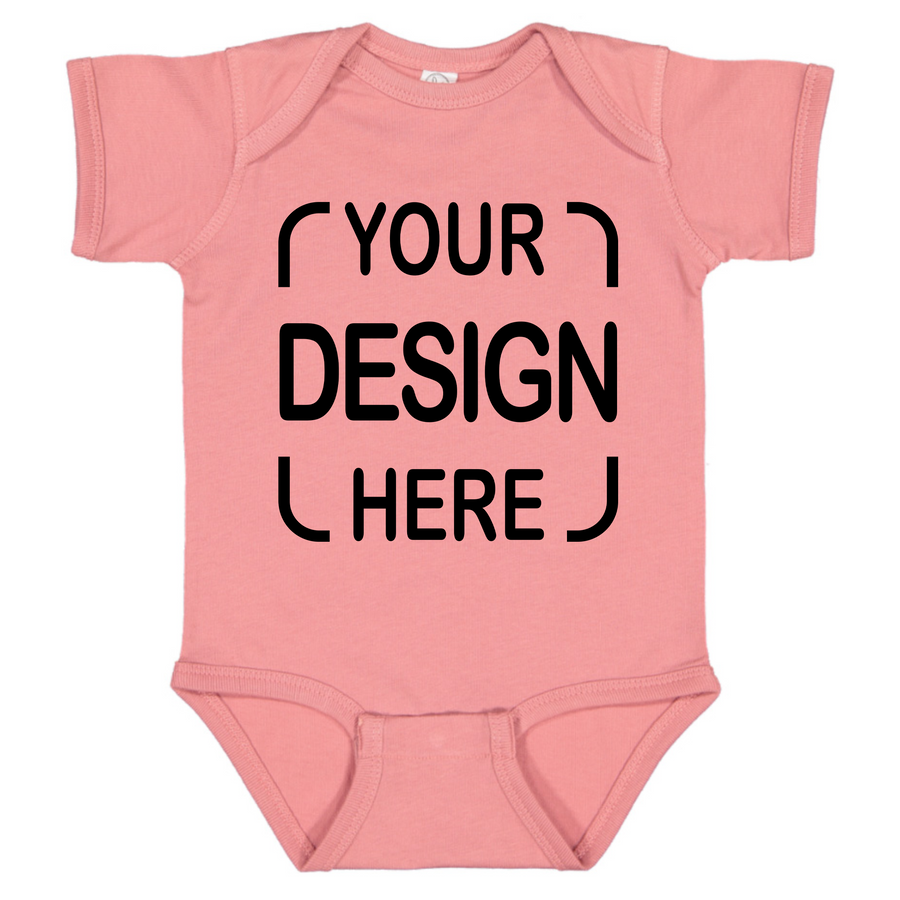 Custom Rabbit Skins® Infant Bodysuit 4424 Fine Jersey with Full-Color DTF Print