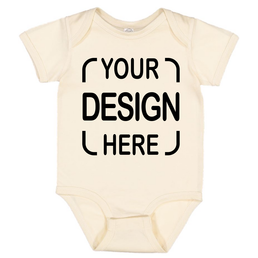 Custom Rabbit Skins® Infant Bodysuit 4424 Fine Jersey with Full-Color DTF Print