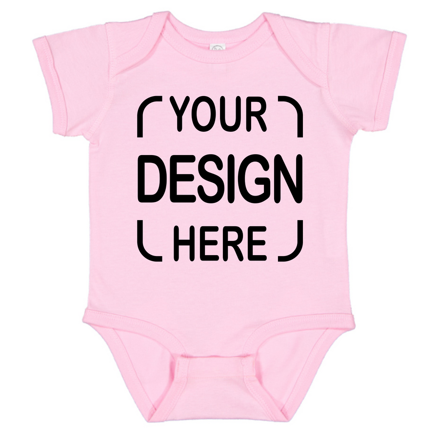 Custom Rabbit Skins® Infant Bodysuit 4424 Fine Jersey with Full-Color DTF Print
