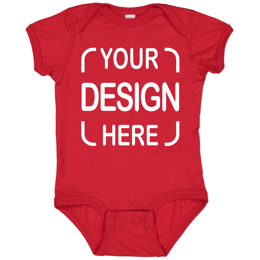 Custom Rabbit Skins® Infant Bodysuit 4424 Fine Jersey with Full-Color DTF Print