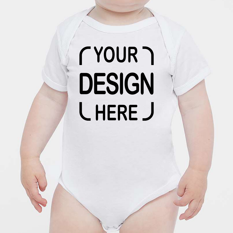 Custom Rabbit Skins® Infant Bodysuit 4424 Fine Jersey with Full-Color DTF Print